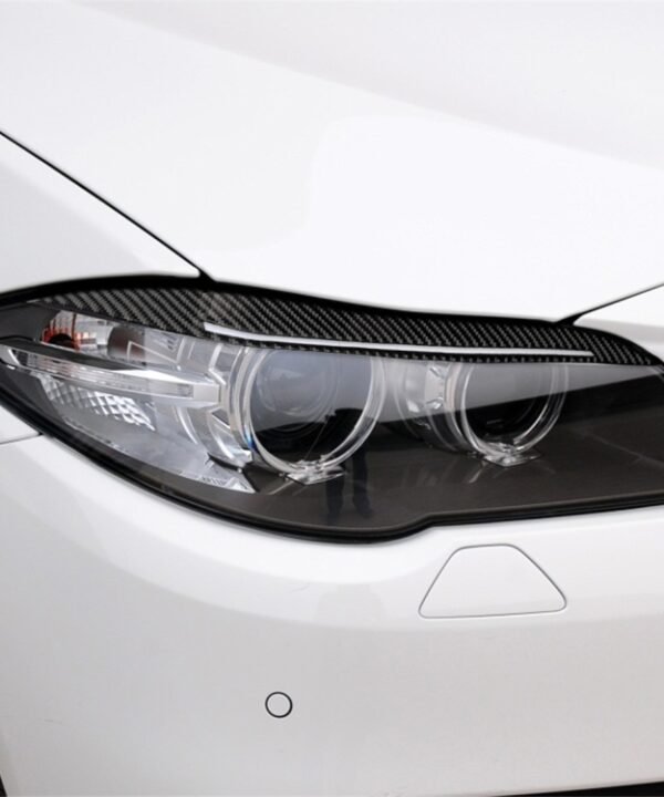 Carbon Fiber Car Lamp Eyebrow Decorative Sticker for BMW 5 Series F10 2014-2016