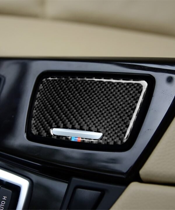 Three Color Carbon Fiber Car Ashtray Decorative Sticker for BMW 5 Series F10 2011-2017, Ashtray(Three Color), Ashtray