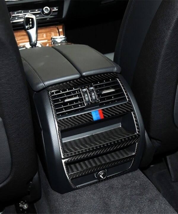 Three Color Carbon Fiber Car Rear Air Outlet Frame Decorative Sticker for BMW 5 Series F10 2011-2017, Rear Air Outlet Frame(Three Color), Rear Air Outlet Frame