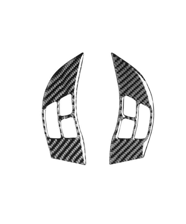 2 PCS Car Carbon Fiber Steering Wheel Decorative Sticker for Mazda RX8 2004-2008, Left and Right Drive Universal