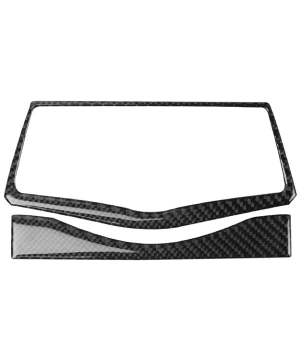 2 in 1 Car Carbon Fiber Multimedia Navigation Buttons Frame Decorative Sticker for Nissan 370Z Z34 2009-, Left and Right Drive Universal