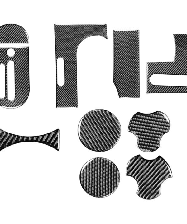 10 in 1 Car Carbon Fiber Gear Console Water Cup Holder Decorative Sticker for Jeep Wrangler JK 2007-2010, Left Drive