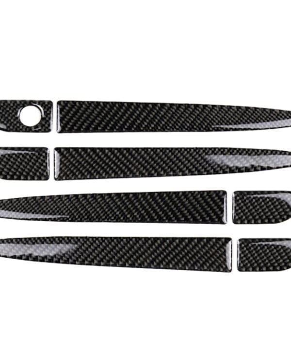One Set Car Carbon Fiber Outside Door Handle without Smart Hole Decorative Sticker for Mazda CX-5 2017-2018, Right Drive