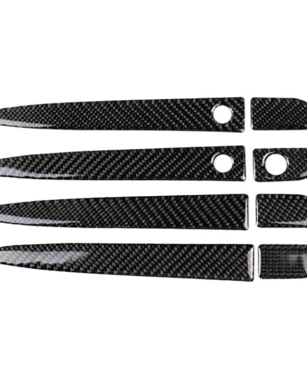 Car Carbon Fiber Outside Door Handle with Smart Hole Decorative Sticker for Mazda CX-5 2017-2018, Left Drive