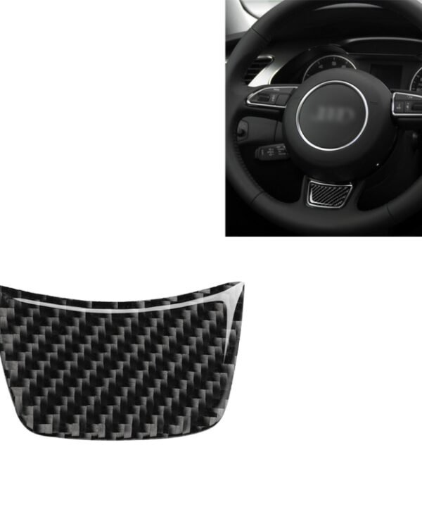 Car Carbon Fiber Steering Wheel Decorative Sticker for Audi A6 S6 C7 A7 S7 4G8 2012-2018, Left and Right Drive Universal
