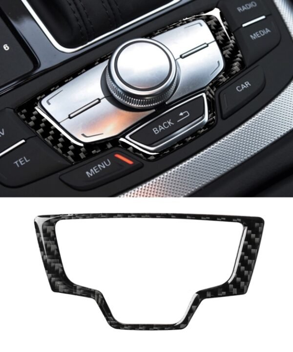 Car Carbon Fiber Multimedia Panel Decorative Sticker for Audi A6 S6 C7 A7 S7 4G8 2012-2018, Left and Right Drive Universal