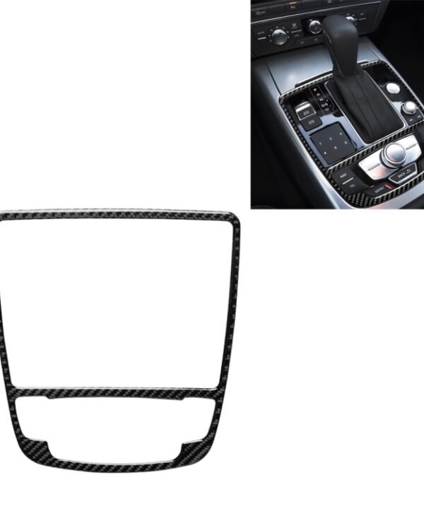 Car Carbon Fiber Gear Shift Panel Decorative Sticker for Audi A6 S6 C7 A7 S7 4G8 2012-2018, Left and Right Drive Universal