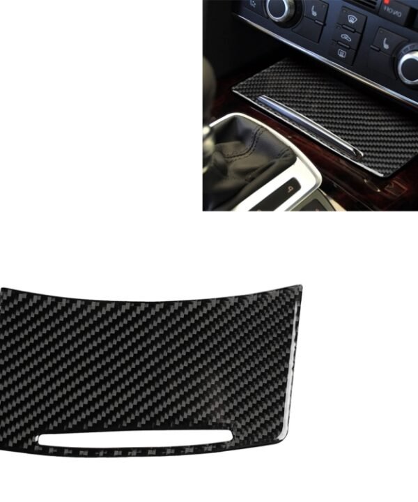 Car Carbon Fiber Storage Cover Decorative Sticker for Audi A6 2005-2011, Right Drive