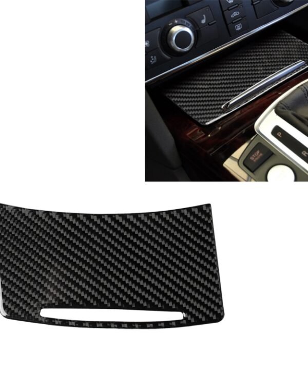 Car Carbon Fiber Storage Cover Decorative Sticker for Audi A6 2005-2011, Left Drive