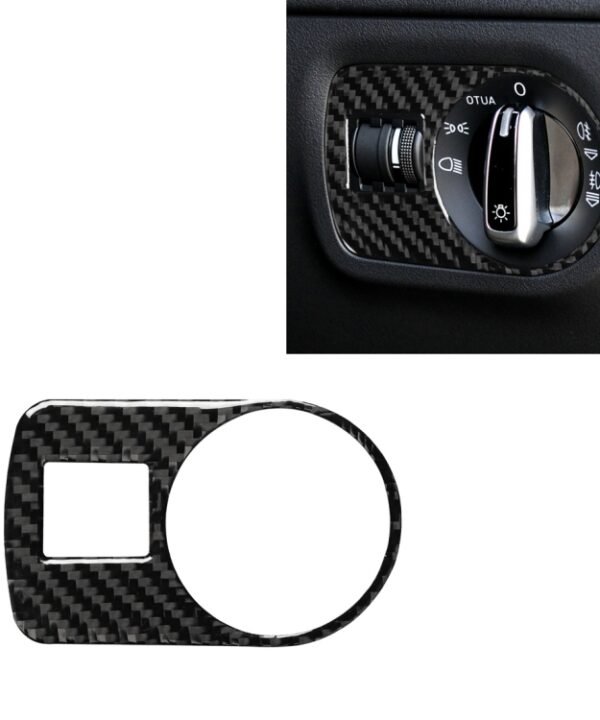 Car Carbon Fiber Headlight Switch Decorative Sticker for Audi TT 8n 8J MK123 TTRS 2008-2014, Right Drive
