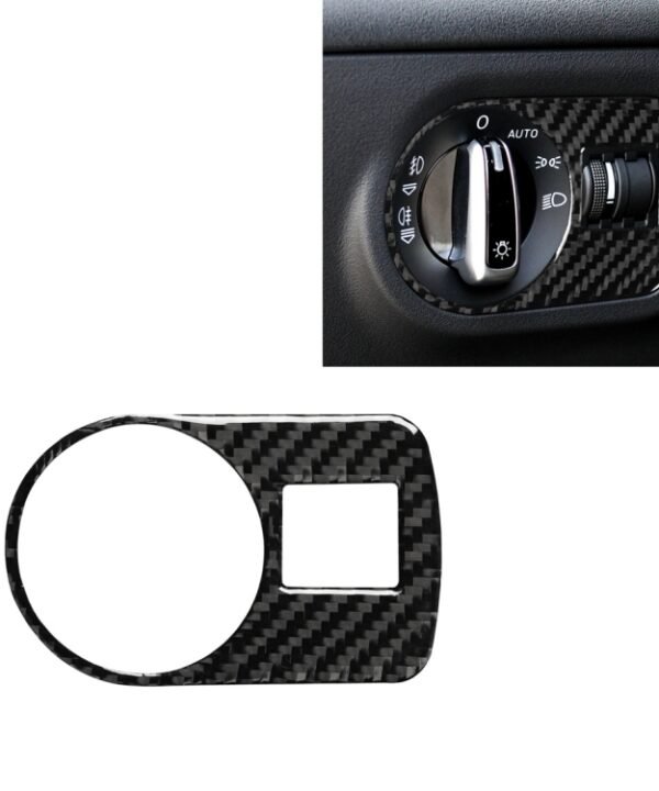 Car Carbon Fiber Headlight Switch Decorative Sticker for Audi TT 8n 8J MK123 TTRS 2008-2014, Left Drive