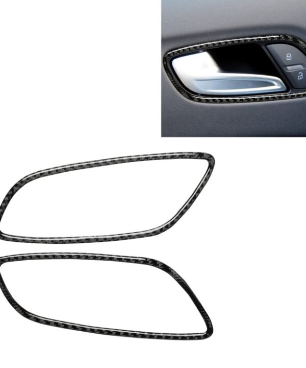 Car Carbon Fiber Door Handle Frame Decorative Sticker for Audi TT 8n 8J MK123 TTRS 2008-2014, Left and Right Drive Universal