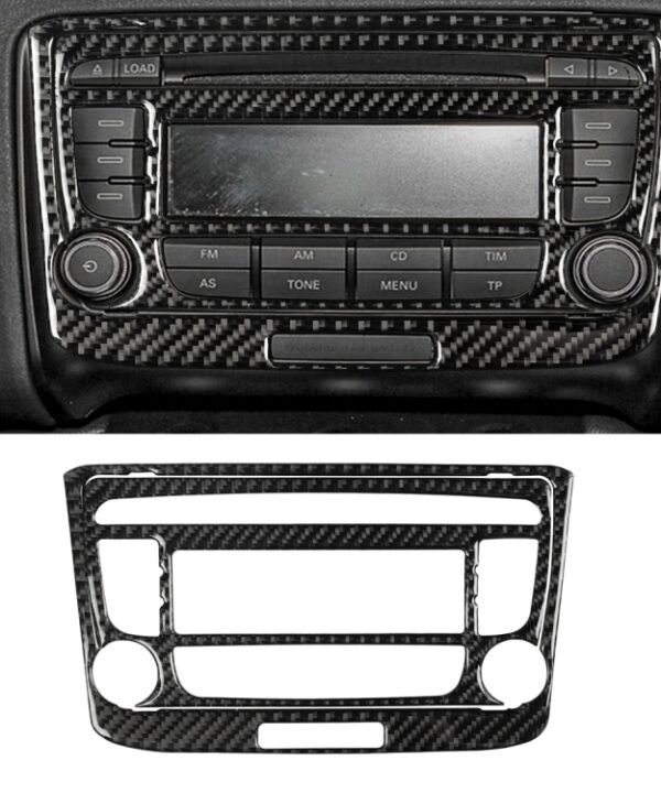 Car Carbon Fiber Air Conditioning CD Panel Decorative Sticker for Audi TT 8n 8J MK123 TTRS 2008-2014, Left and Right Drive Universal, B Style