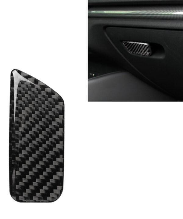 Car Carbon Fiber Passenger Seat Hand Box Switch Decorative Sticker for Audi A3 / 8V 2014-2019, Left Drive