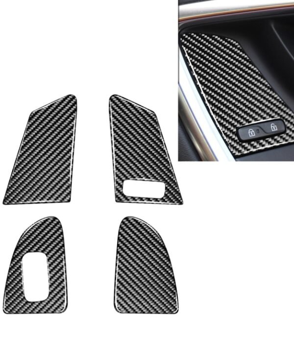 4 PCS Car Carbon Fiber Window Lifting Button Decorative Stickers for Volvo V60 / XC60 2010-2017 / S60 2010-2018, Right Drive
