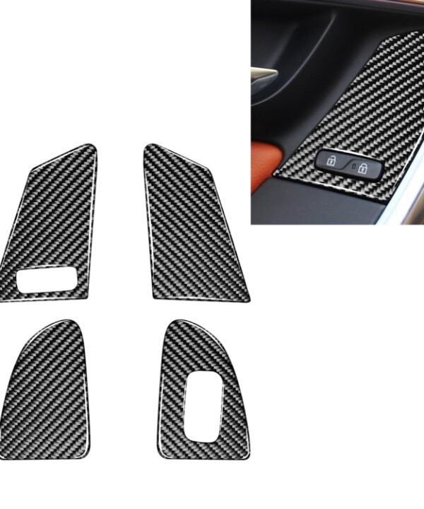 4 PCS Car Carbon Fiber Window Lifting Button Decorative Stickers for Volvo V60 / XC60 2010-2017 / S60 2010-2018, Left Drive