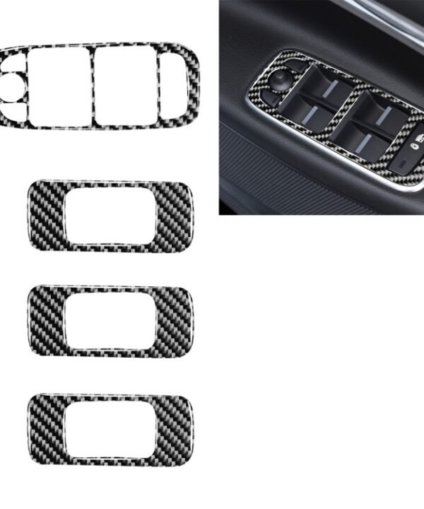 4 in 1 Car Carbon Fiber Lifting Panel Decorative Stickers for Jaguar F-PACE X761 XE X760 2016-2020, Right Drive