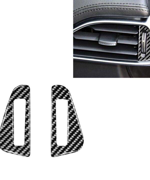 2 PCS Car Carbon Fiber Left and Right Air Outlet Decorative Stickers for Jaguar F-PACE X761 XE X760 XF X260 XJ 2016-2020, Left and Right Drive Universal