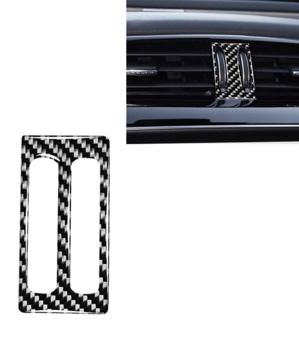 Car Carbon Fiber Middle Air Outlet Decorative Stickers for Jaguar F-PACE X761 XE X760 XF X260 XJ 2016-2020, Left and Right Drive Universal