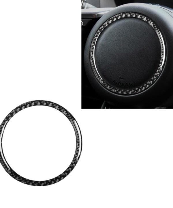 Car Carbon Fiber Steering Wheel Logo Decorative Stickers for Jaguar F-PACE X761 XE X760 XF X260 XJ 2016-2020, Left and Right Drive Universal