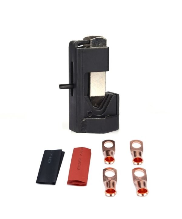 Car Battery Cable Hammer Crimper Hammer Lug Crimper Tool Pliers with T2 Copper 4 x 5/16 Heavy-duty Cold-pressed Wire Terminals