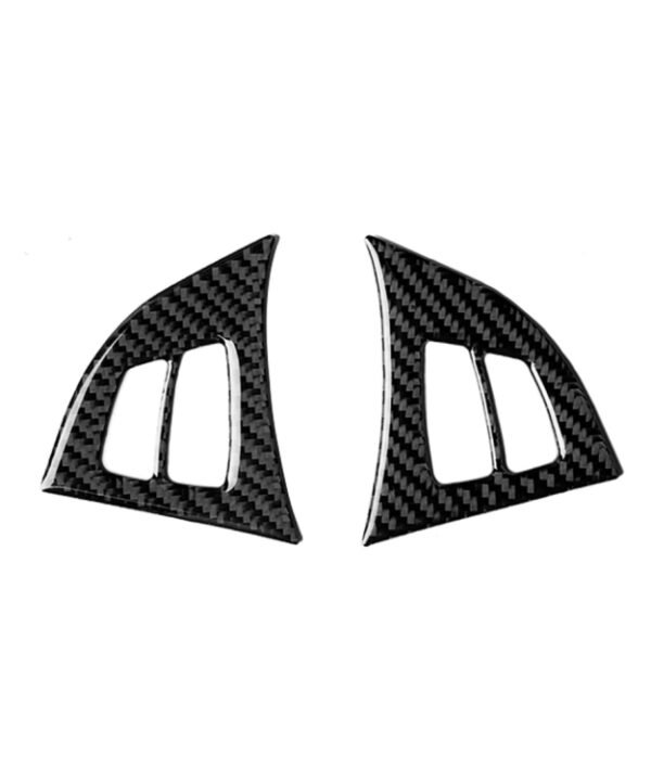 2 in 1 Car Carbon Fiber Solid Color Steering Wheel Buttons Decorative Sticker for BMW E70 X5 2008-2013, Left and Right Drive Universal