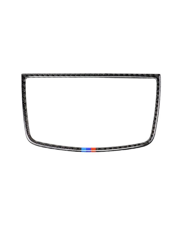 Car Carbon Fiber Tricolor Dashboard Horn Frame Decorative Sticker for BMW E70 X5 / E71 X6 2008-2013, Left and Right Drive Universal