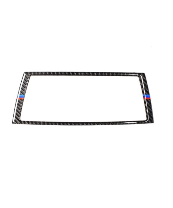 Car Carbon Fiber Tricolor Navigation Frame Decorative Sticker for BMW E70 X5 / E71 X6 2008-2013, Left and Right Drive Universal