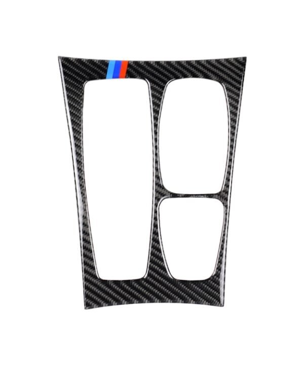 Car Carbon Fiber Tricolor Gear Panel Decorative Sticker for BMW X5 2008-2013 / X6 2009-2014, High Configuration Left Drive