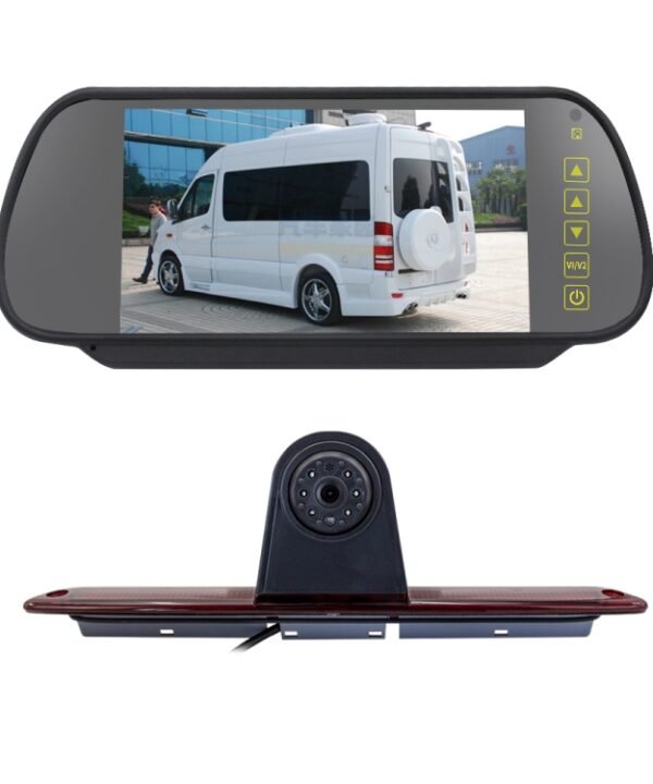 PZ461 Car Waterproof High Position Tail Light Brake Light View Camera + 7 inch Rearview Monitor for Mercedes Benz / Volkswagen