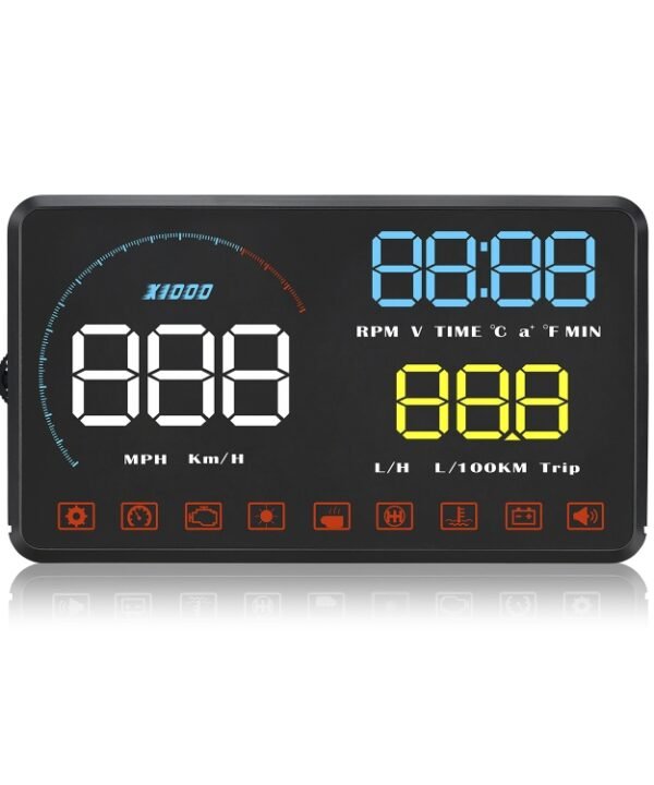 A9 5.5 inch Universal Car OBD2 HUD Vehicle-mounted Head Up Display, A9(Blue), A9(Yellow)