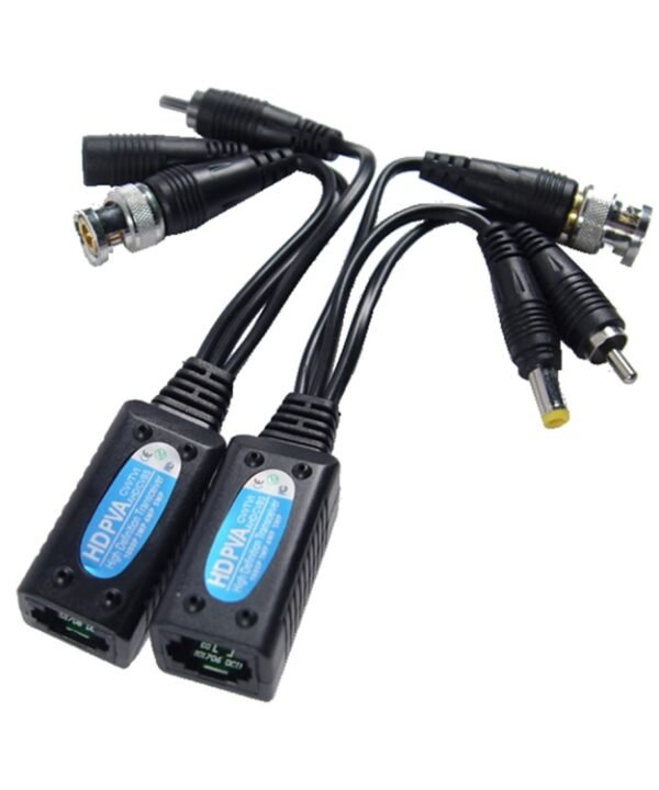 2 PCS Anpwoo 500PVA Spliceable 3 in 1 Power + Video + Audio Balun HD-CVI/AHD/TVI Passive Twisted Transceiver