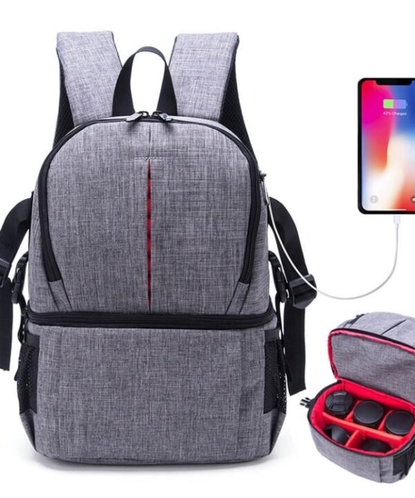 Multi-functional Waterproof Nylon Shoulder Backpack Padded Shockproof Camera Case Bag for Nikon Canon DSLR Cameras