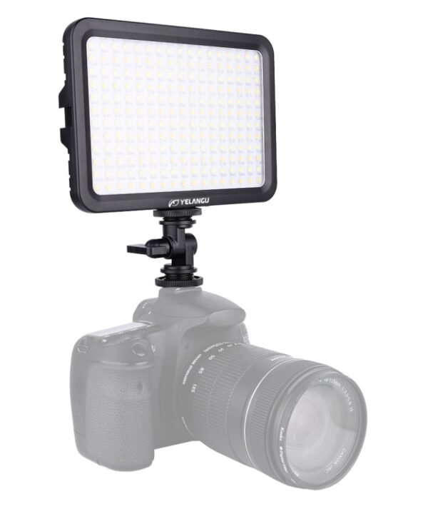 YELANGU YLG0504B 204 LEDs 1000LM 3300-5600K No Polar Dimmable Studio Light Video & Photo Light for Canon, Nikon, DSLR Cameras