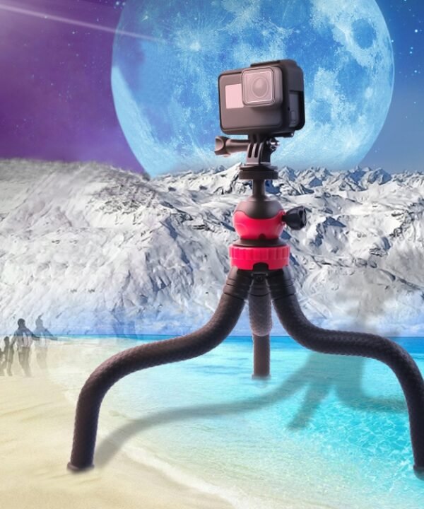 Mini Octopus Flexible Tripod Holder with Phone Clamp for iPhone, Galaxy, Huawei, DJI, Insta360, GoPro and Other Action Cameras
