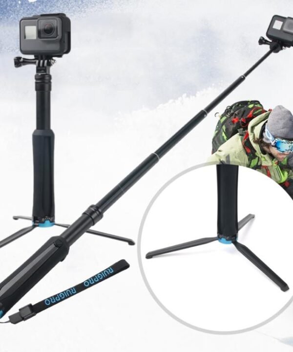 Portable Foldable Tripod Holder Selfie Monopod Stick for DJI, Insta360, GoPro and Other Action Cameras, Length: 23.5-81cm