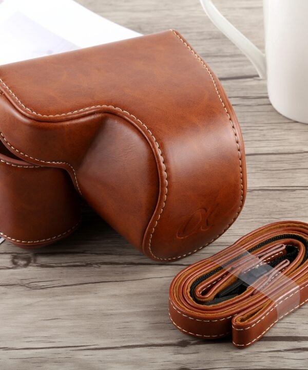 Full Body Camera PU Leather Case Bag with Strap for Sony A6300, For Sony A6300