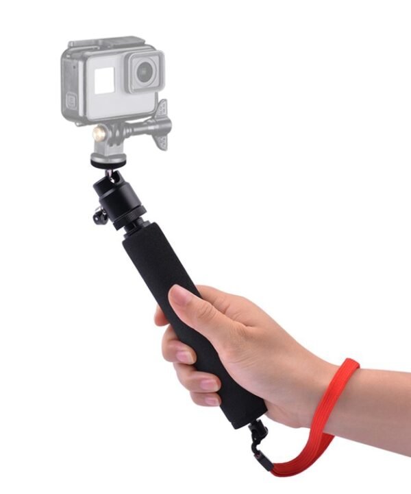 Universal 360 degree Selfie Stick with Red Rope for DJI / Insta360 / GoPro and Other Action Camera with 1/4 Threaded Hole, Length: 210mm-525mm
