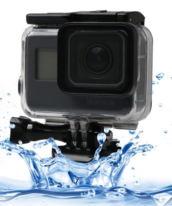 For GoPro HERO6 /5 Black 60m Underwater Waterproof Housing Diving Case with Touch Screen Back Door & Filter / Buckle Basic Mount & Screw, No Need to Disassemble Lens