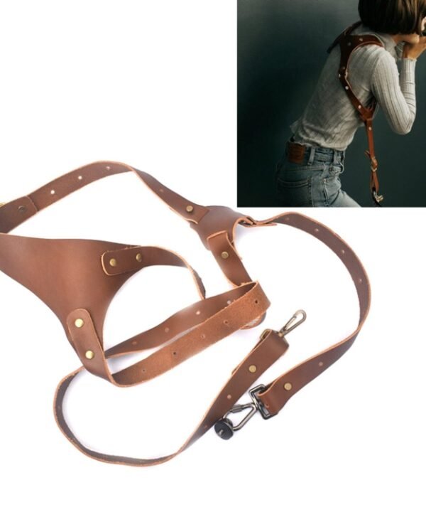 Quick Release Anti-Slip Shoulder Leather Harness Camera Strap with Metal Hook for SLR / DSLR Cameras (Left Shoulder), Left Shoulder, Right Shoulder