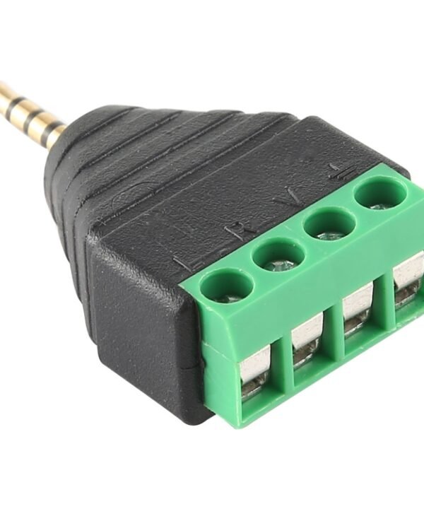 2.5mm Male Plug 4 Pole 4 Pin Terminal Block Stereo Audio Connector