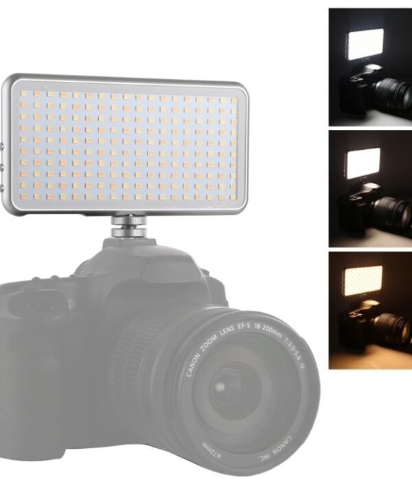 LED011S Pocket 180 LEDs Professional Vlogging Photography Video & Photo Studio Light with OLED Display & Cold Shoe Adapter Mount for Canon / Nikon DSLR Cameras