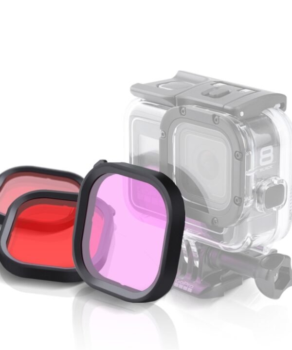 Pink Purple Red 3 Color Square Housing Diving Lens Filter Kits for GoPro HERO8 Black Original Waterproof Housing
