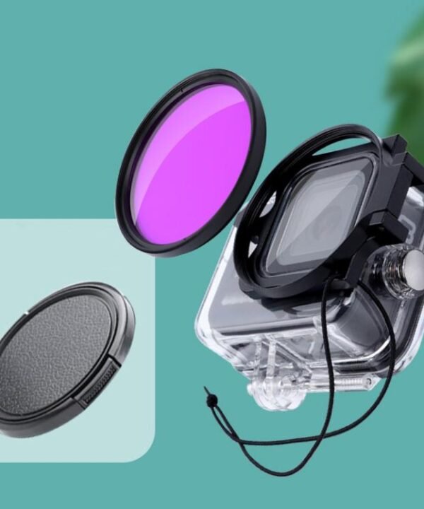 RUIGPRO for GoPro HERO8 Professional 58mm Color Dive Housing Lens Filter + Dive Housing Waterproof Case with Filter Adapter Ring & Lens Cap