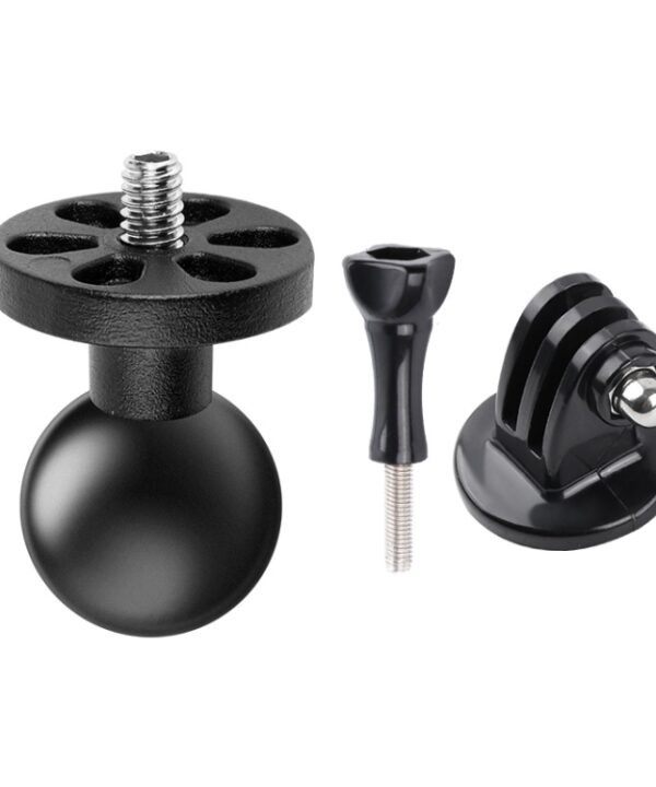 1/4 inch Screw 25mm Ball Head Motorcycle Fixed Mount Holder with Tripod Adapter & Screw for GoPro, Insta360, DJI and Other Action Cameras, 1/4 inch Screw 25mm Ball Head