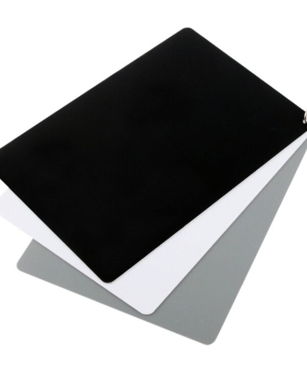 3 in 1 Black White Gray Balance Card / Digital Gray Card with Strap, Works with Any Digital Camera, File Form: RAW and JPEG, Size: 8.7cm x 5.5cm