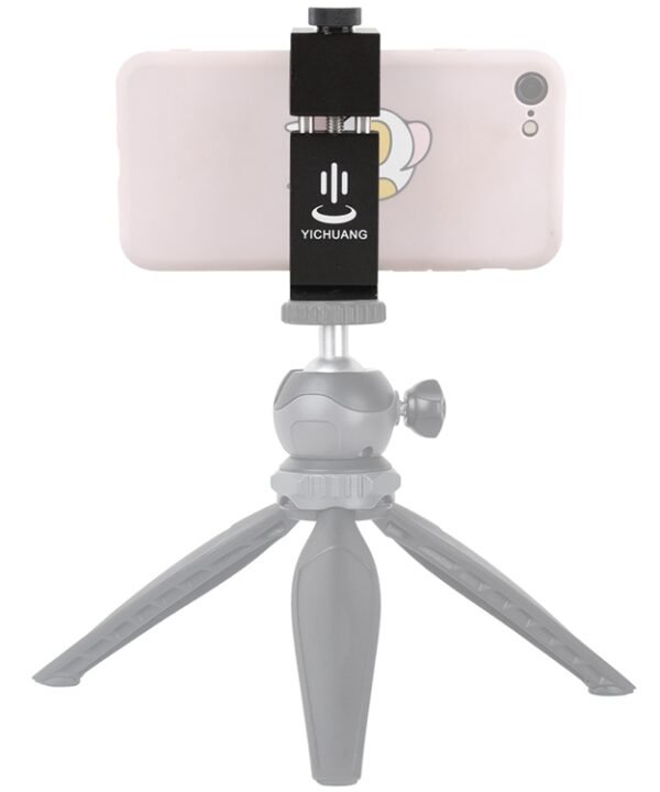 YICHUANG JH-01 Aluminum Alloy Phone Tripod Clip Holder Clamp Adapter for 65-95cm