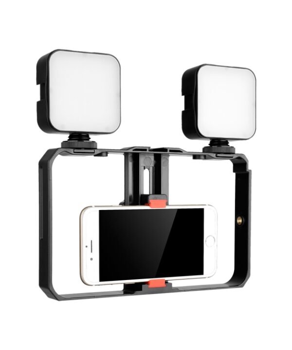 YELANGU PC201 YLG1801A Vlogging Live Broadcast LED Selfie Light Smartphone Video Rig Handle Stabilizer Plastic Bracket Kits
