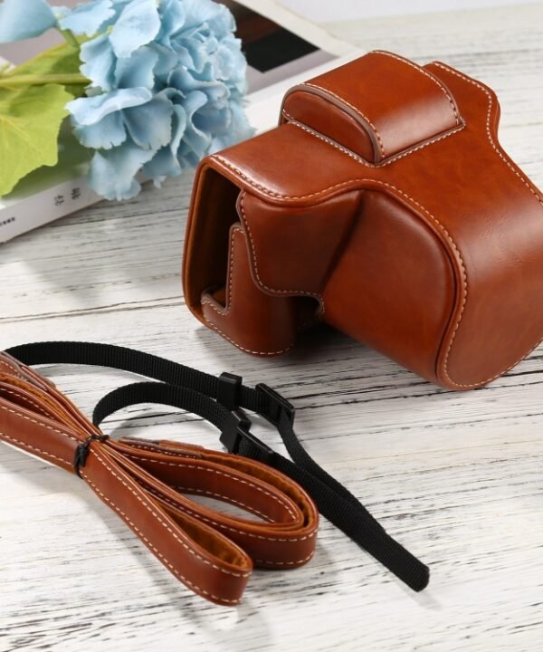PU Leather Camera Full Body Case Bag with Strap for FUJIFILM X-T200 (15-45mm Lens), For FUJI  X-T200