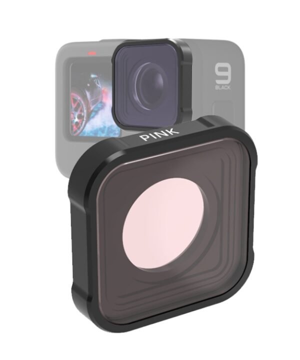 JSR KB Series Diving Color Lens Filter for GoPro HERO13 Black /12 Black /11 Black /10 Black /9 Black, Pink Filter, Magenta Filter, Red Filter